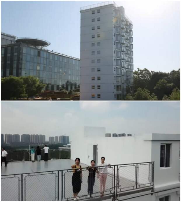 Через 28 часов 45 минут на благоустроенной крыше многоэтажного дома уже прогуливались люди (Чанша, Китай).