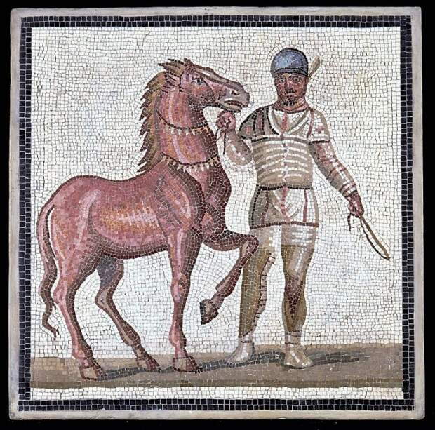 Мозаика с изображением возничего, принадлежащего белым, первая половина 3-го века н. э. \ Фото: museonazionaleromano.beniculturali.it.