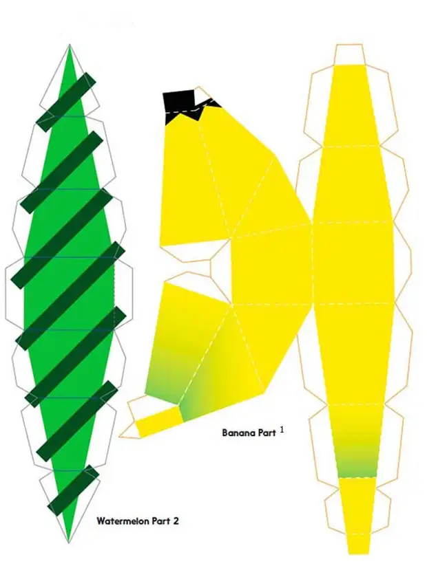 Объемные поделки из бумаги. Шаблоны фруктов для объемной аппликации, фото 4