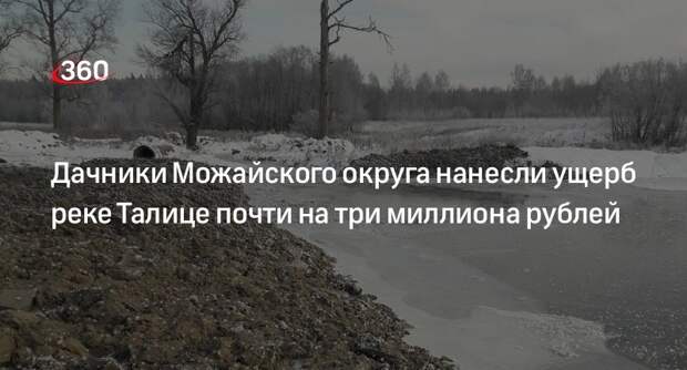 Дачники Можайского округа нанесли ущерб реке Талице почти на три миллиона рублей