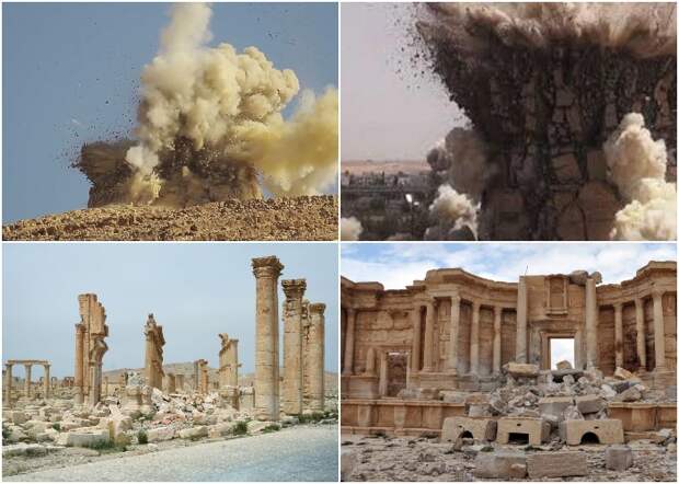 Некоторые сооружения устояли даже после мощных взрывов (Пальмира, Сирия).