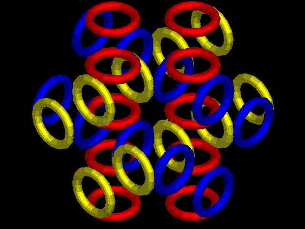 Рис.2B.Структура наномира в гексогональной проекции.