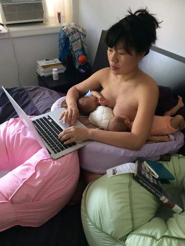 mom-breastfeeding-twins-laptop-motherhood-career-hein-koh-2