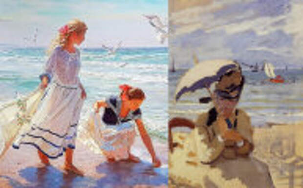 Современное искусство: Как видели отдых у моря художники прошлого: Шезлонги, шляпки-канотье и белые оборки