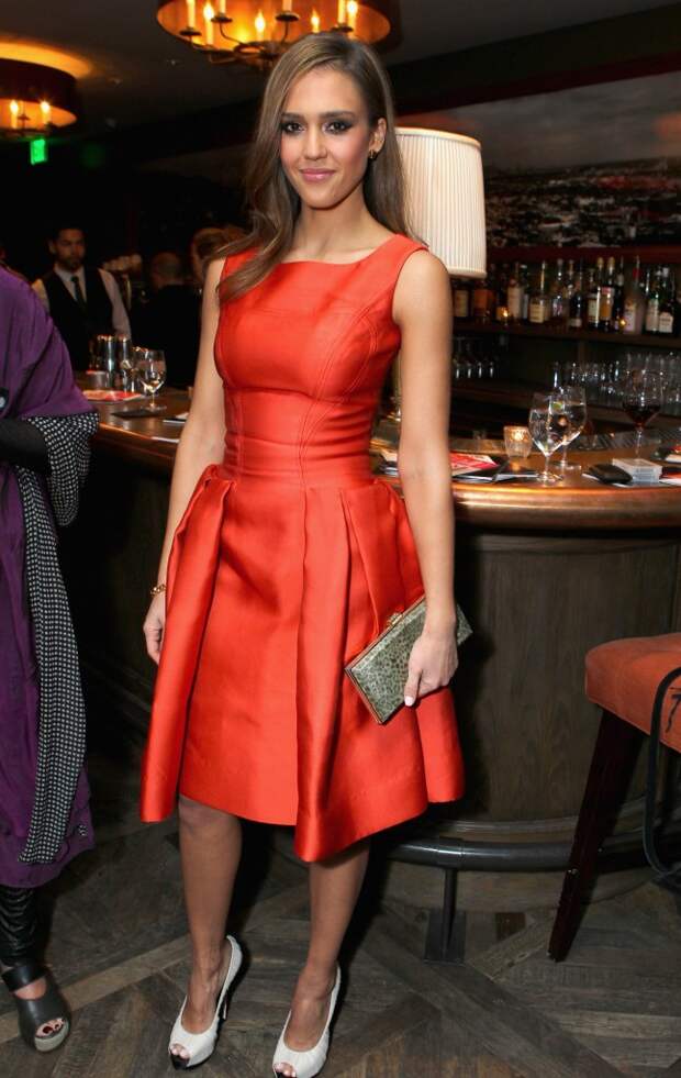 jessica alba red dress