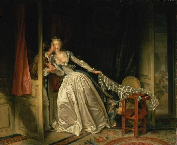 «Поцелуй украдкой» конец 1780-х. Автор: Жан Оноре Фрагонар.