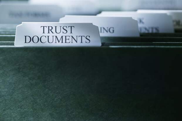 A file folder labeled Trust Documents.