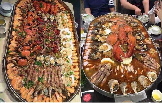 Громадные блюда из морепродуктов Громадные блюда из морепродуктов животные, кадр, люди, фото, фотоподборка