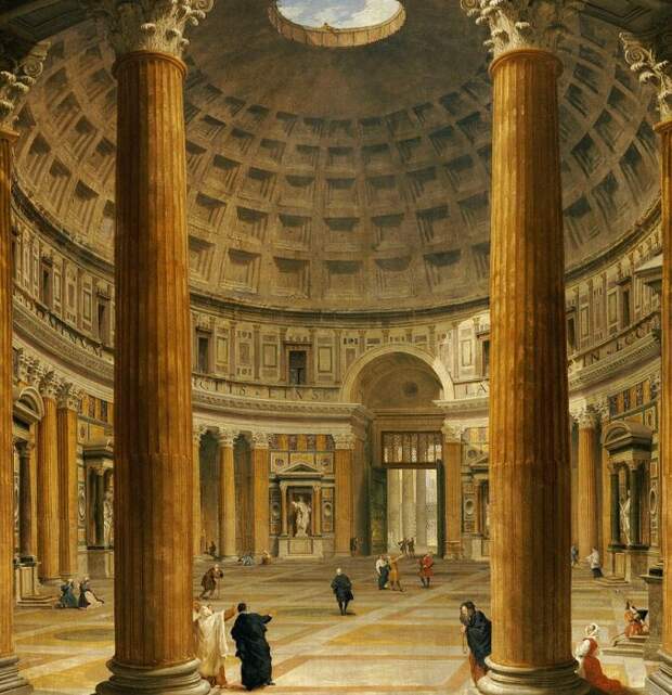 А когда-то пространство Пантеона, уже в качестве христианского храма, выглядело так. \ Фото: twitter.com.
