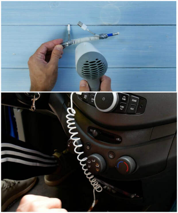Превратить обычный шнур в пружинный. | Фото: Cleverly, Pinterest.