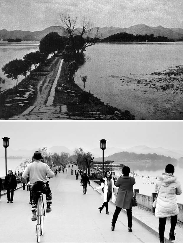 Ханчжоу, 1900 год и 2016 год китай, сейчас, тогда