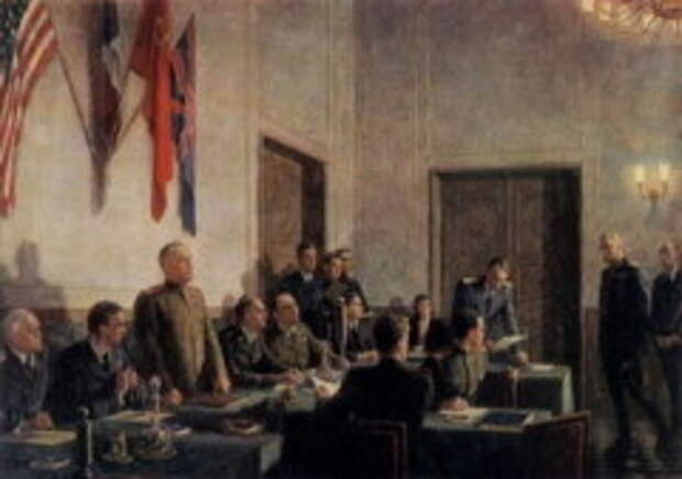 Подписан окончательный Акт о безоговорочной капитуляции Германии, а 9 мая объявлено Днем Победы