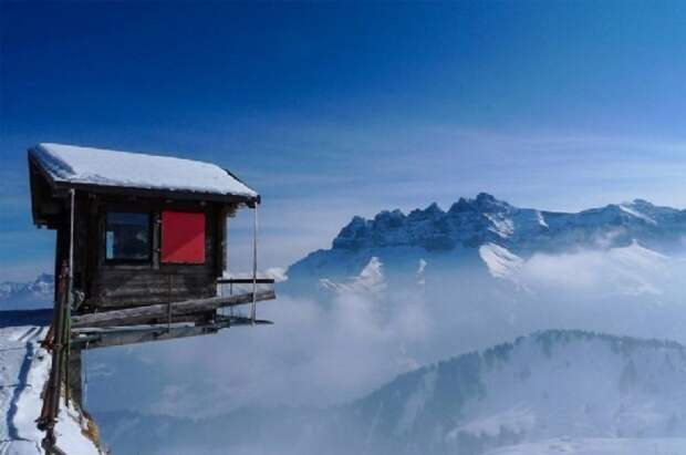 Швейцария дом, интересное, красиво, обрыв, строения