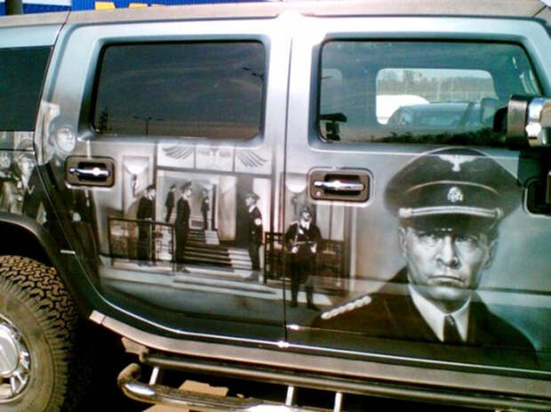 Прикольная аэрография на авто фото