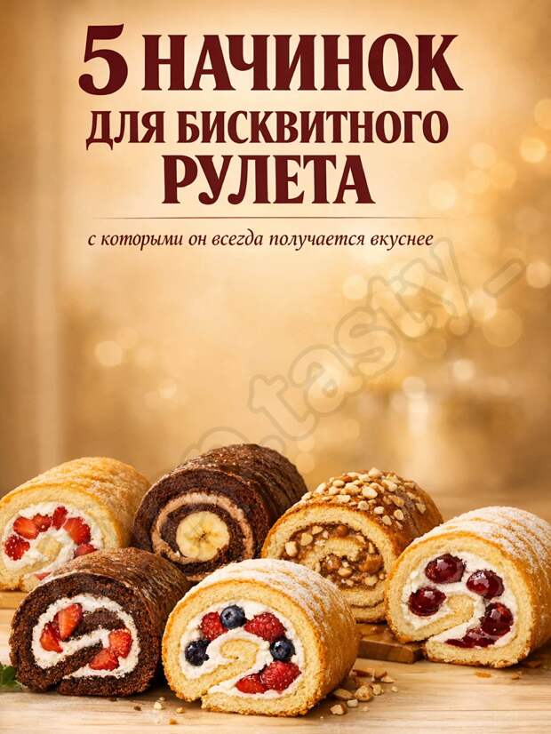 Кулинария>5 начинок для бисквитного рулета!