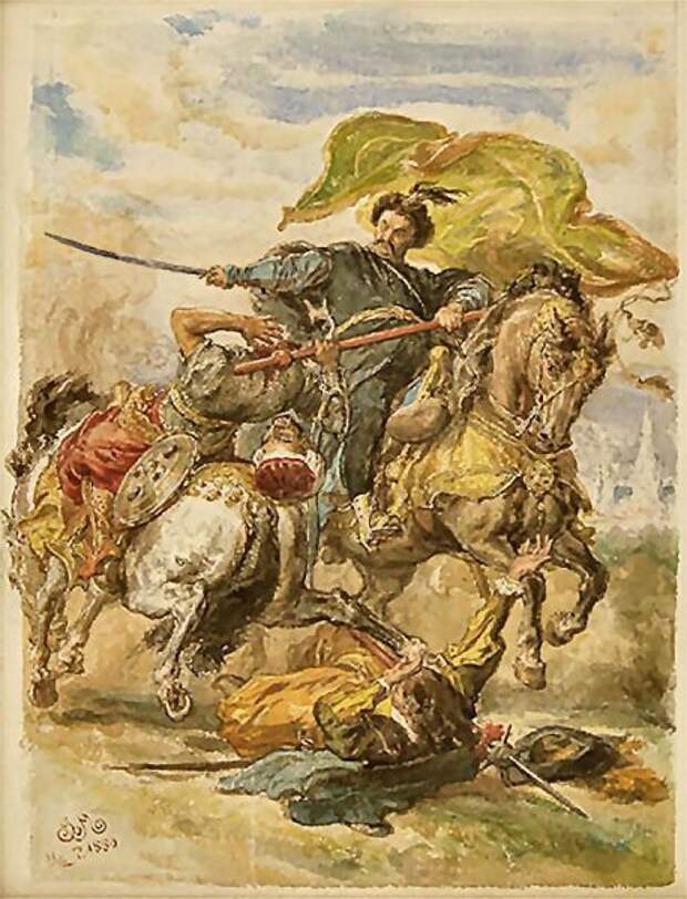 Ян Матейко, «Собески добывает хоругвь», 1880 г.