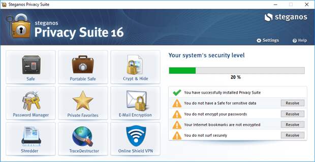 Steganos Privacy Suite 16 - бесплатная лицензия