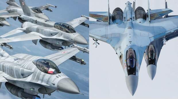 F-16 (слева) и Су-35 (справа) фото с сайта Military Watch