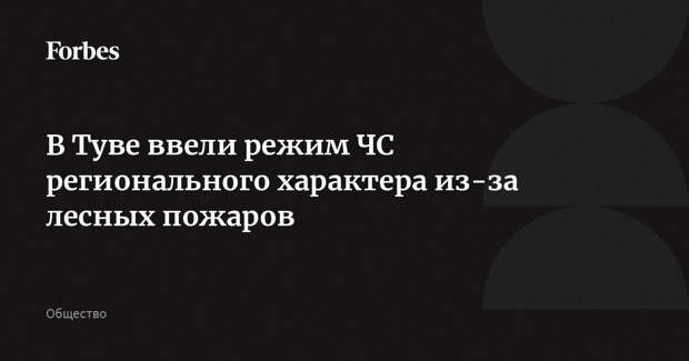 В Туве ввели режим ЧС регионального характера из-за лесных пожаров
