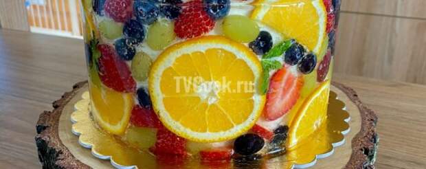 Торт бисквитный с желе и фруктами вкусный рецепт с фото пошагово и видео