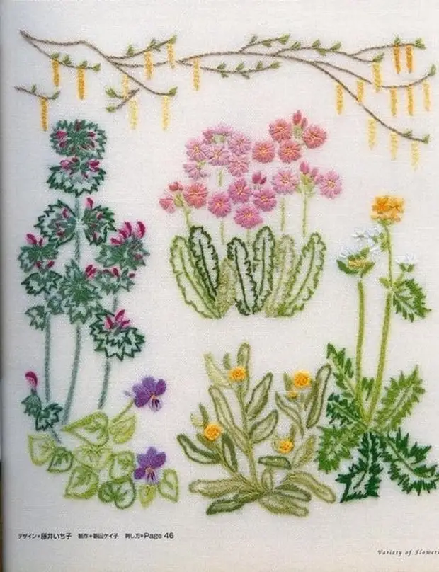 Схемы вышивки гладью на одежде ботаника