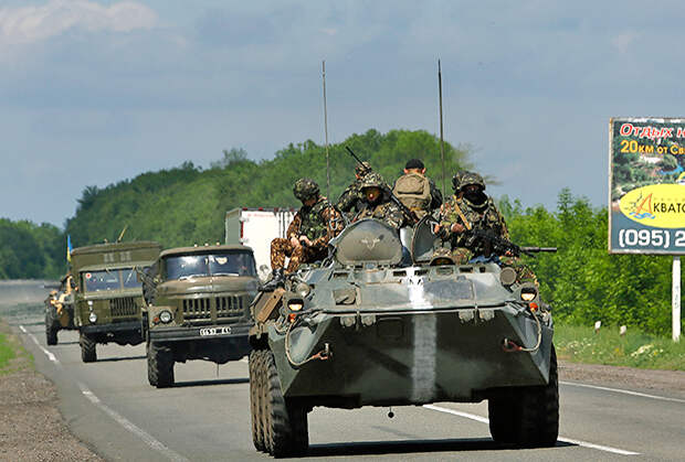 Украинская армия на подходе к Славянску, 13 мая 2014 года