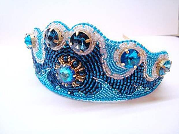 Создаем диадему «Морская царевна» из бисера и кристаллов Swarovski | Ярмарка Мастеров - ручная работа, handmade Создаем диадему «Морская царевна» из бисера и кристаллов Swarovski | Ярмарка Мастеров - ручная работа, handmade