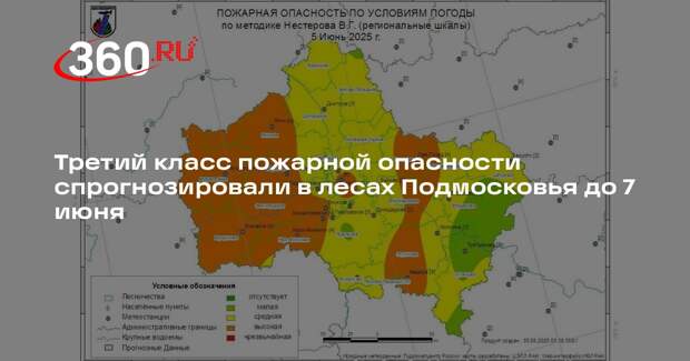Третий класс пожарной опасности спрогнозировали в лесах Подмосковья до 7 июня