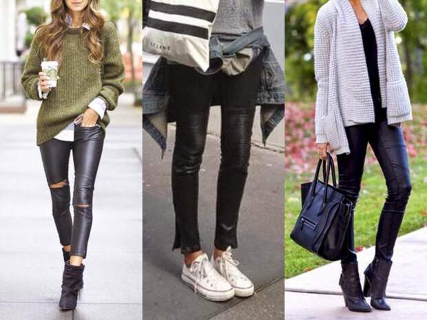 С чем носить женские кожаные брюки: советы, идеи и модные образы