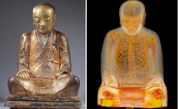 Тысячелетняя мумия монаха (2 фото)