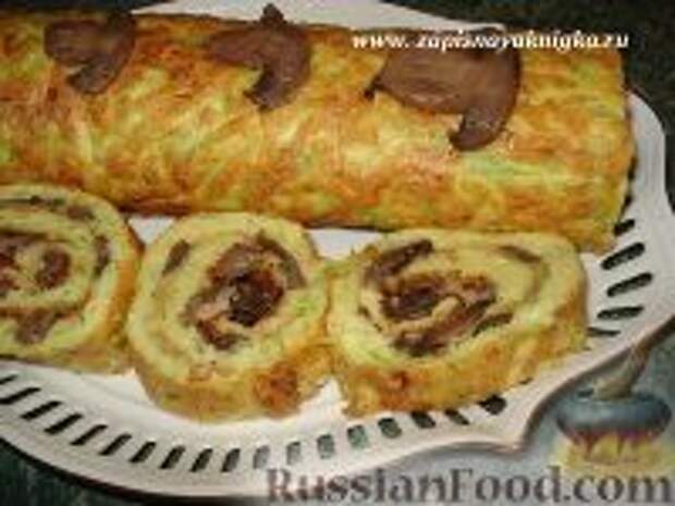 Фото к рецепту: Рулет из кабачков Фото к рецепту: Рулет из кабачков