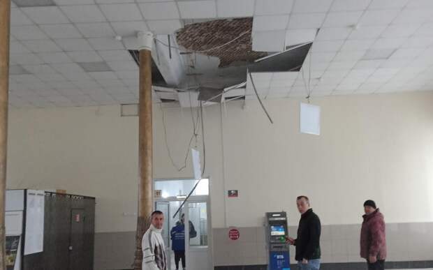 На вокзале Ряжск-1 обвалилась крыша