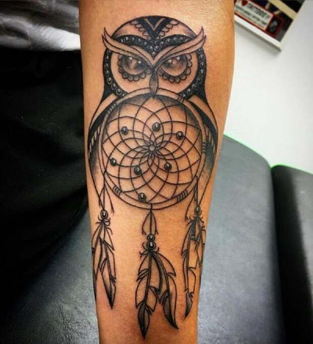Татуировки с изображением совы фото 8