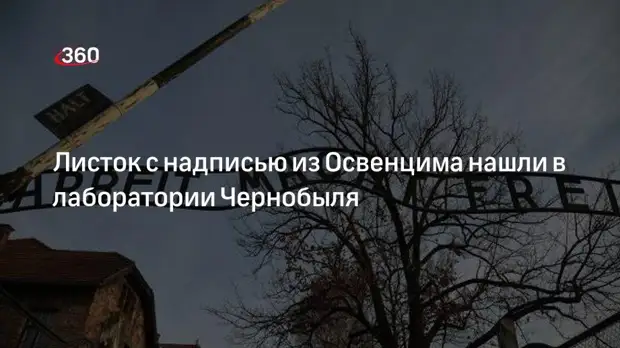 РЕН ТВ: надпись с ворот Освенцима нашли в разгромленной украинцами лаборатории в Чернобыле
