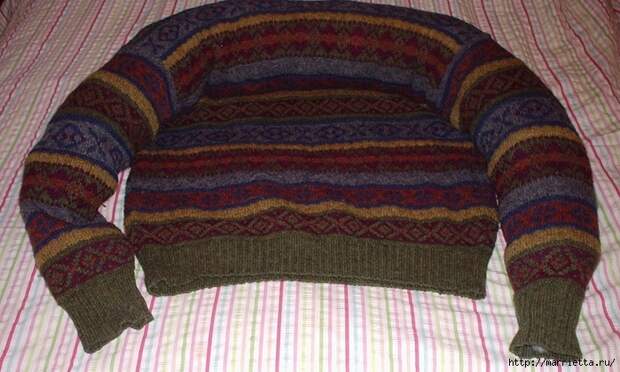 Кроватка для кошки из старого свитера. Мастер-класс (4) (700x420, 271Kb)