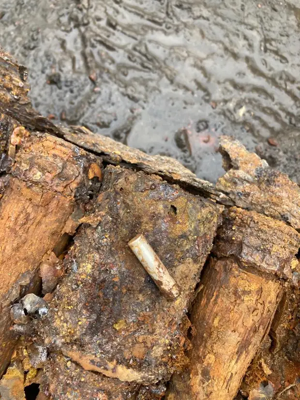 Ящик ржавых «колотушек» времен войны нашли у очистных в Шлиссельбурге