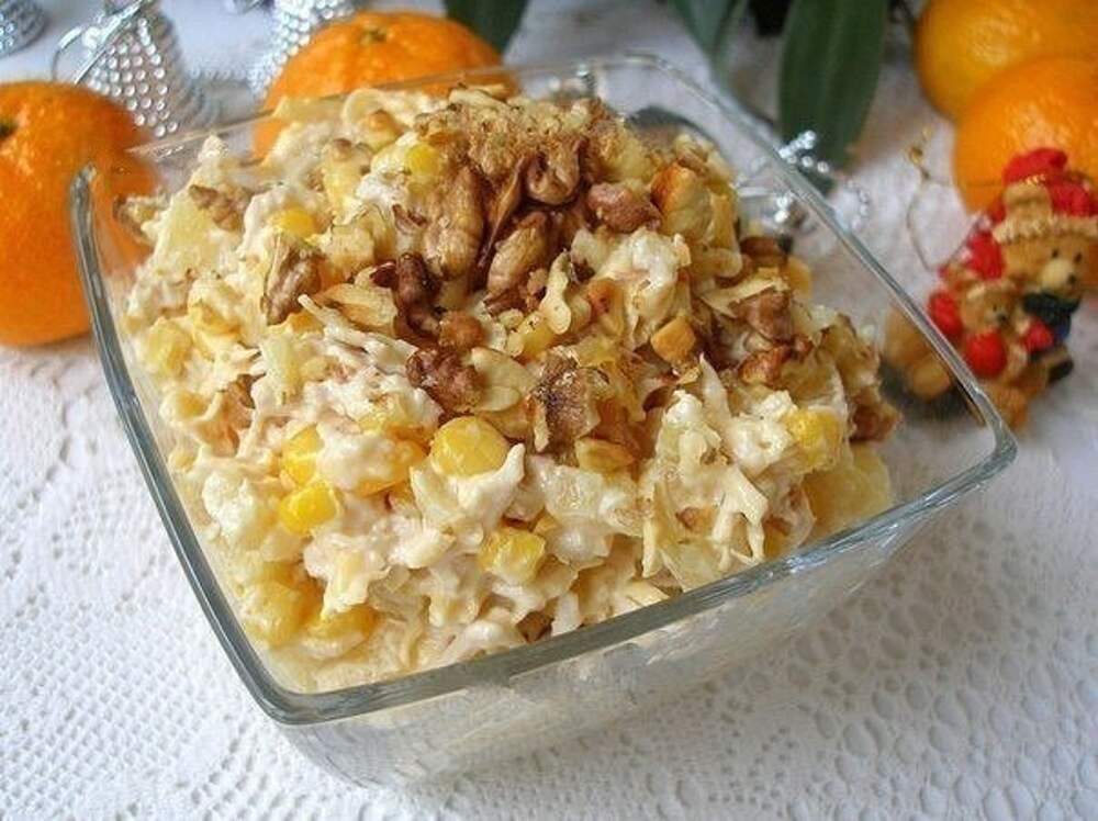 Шанхайский салат с курицей и мандаринами рецепт с фото