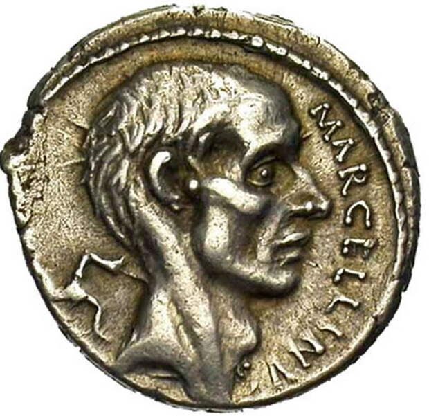 Римский серебряный денарий, отчеканенный в 50 году до н.э. в память Марка Клавдия Марцелла одним из его потомков - «Римский меч», разивший без устали | Warspot.ru