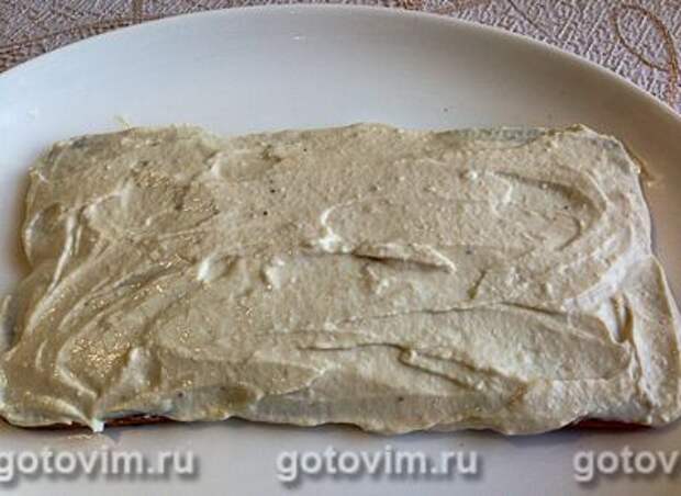 Фотографии рецепта Творожно-банановый торт из печенья без выпечки, 09 Творожно-банановый торт из печенья без выпечки, Шаг 09