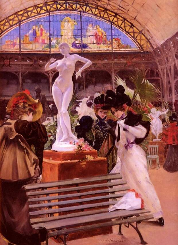 Ожившая богиня. Статуя Клео де Мерод в Салоне 1896 года. Картина Карлоса Васкеса.