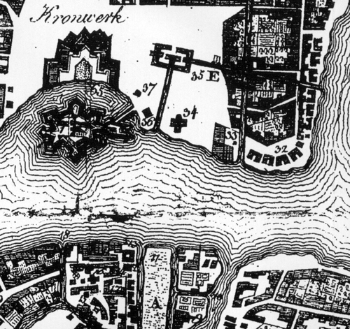 С.-Петербург в 1716 году. Фрагмент.