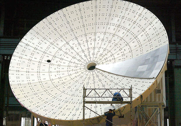 Технические работы на 12-метровом радио-телескопе