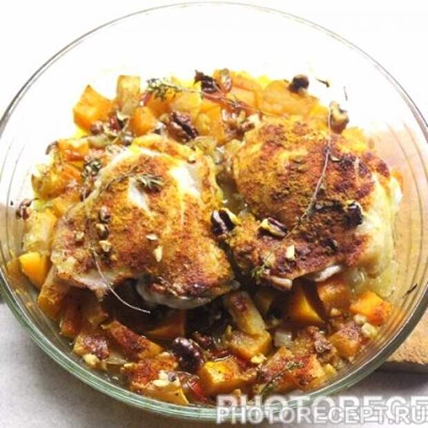 Курица с индийским тыквенным чатни - рецепт с фото