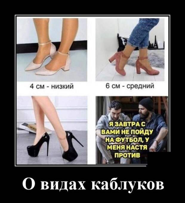 Демотиватор про виды каблуков