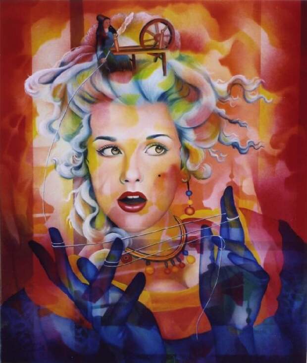 Пин-ап в технике «oil glacis». Автор: Jeannette Guichard-Bunel. | Фото: art-veranda.ru.