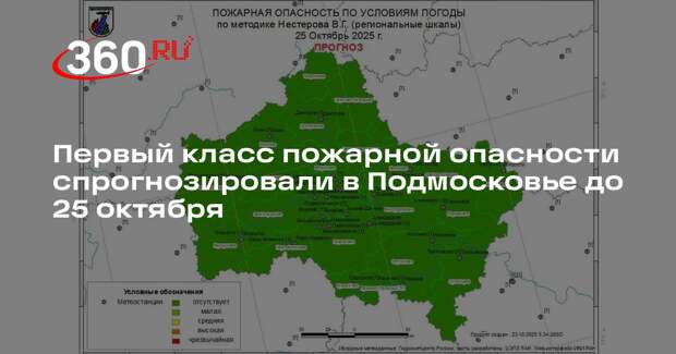 Первый класс пожарной опасности спрогнозировали в Подмосковье до 25 октября