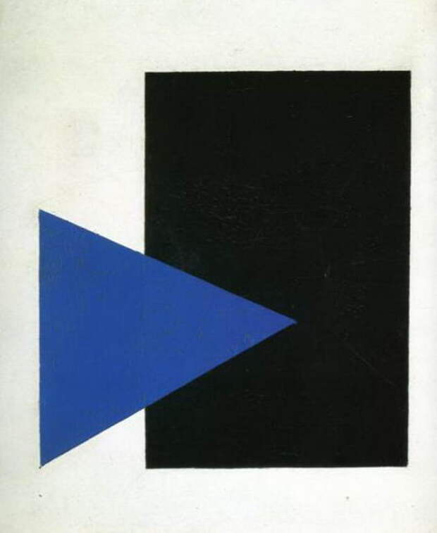 Супрематизм с синим треугольником и черным квадратом - Казимир Малевич фото