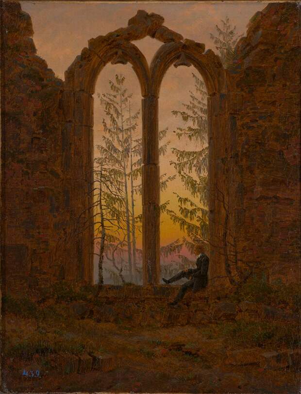 Каспар Давид Фридрих, «Мечтатель (Руины монастыря Ойбин)», после 1835