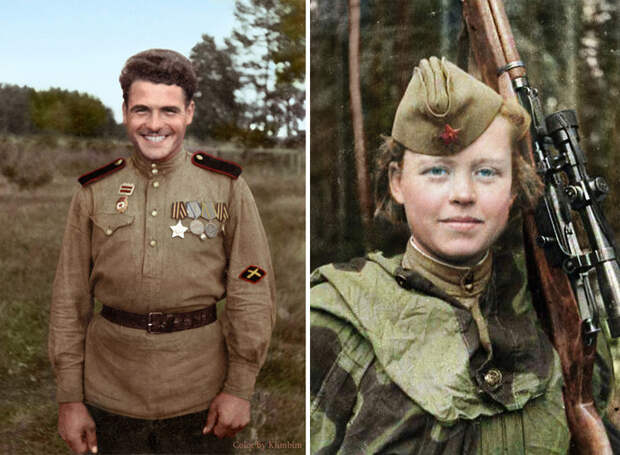 63. Артиллерист и советский снайпер Надежда Колесникова, 1943 год время, россия, фотография, цвет