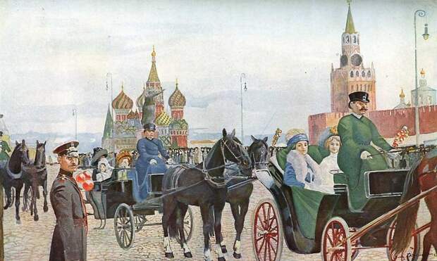 Владимир Россинский - Катание в Вербное воскресенье на Красной площади, 1910-е